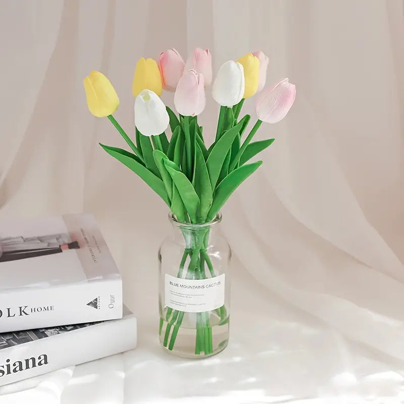 Artificial Tulip Flower Stems – 5PCS Faux Tulips for Home Decor, Vases & Gifts