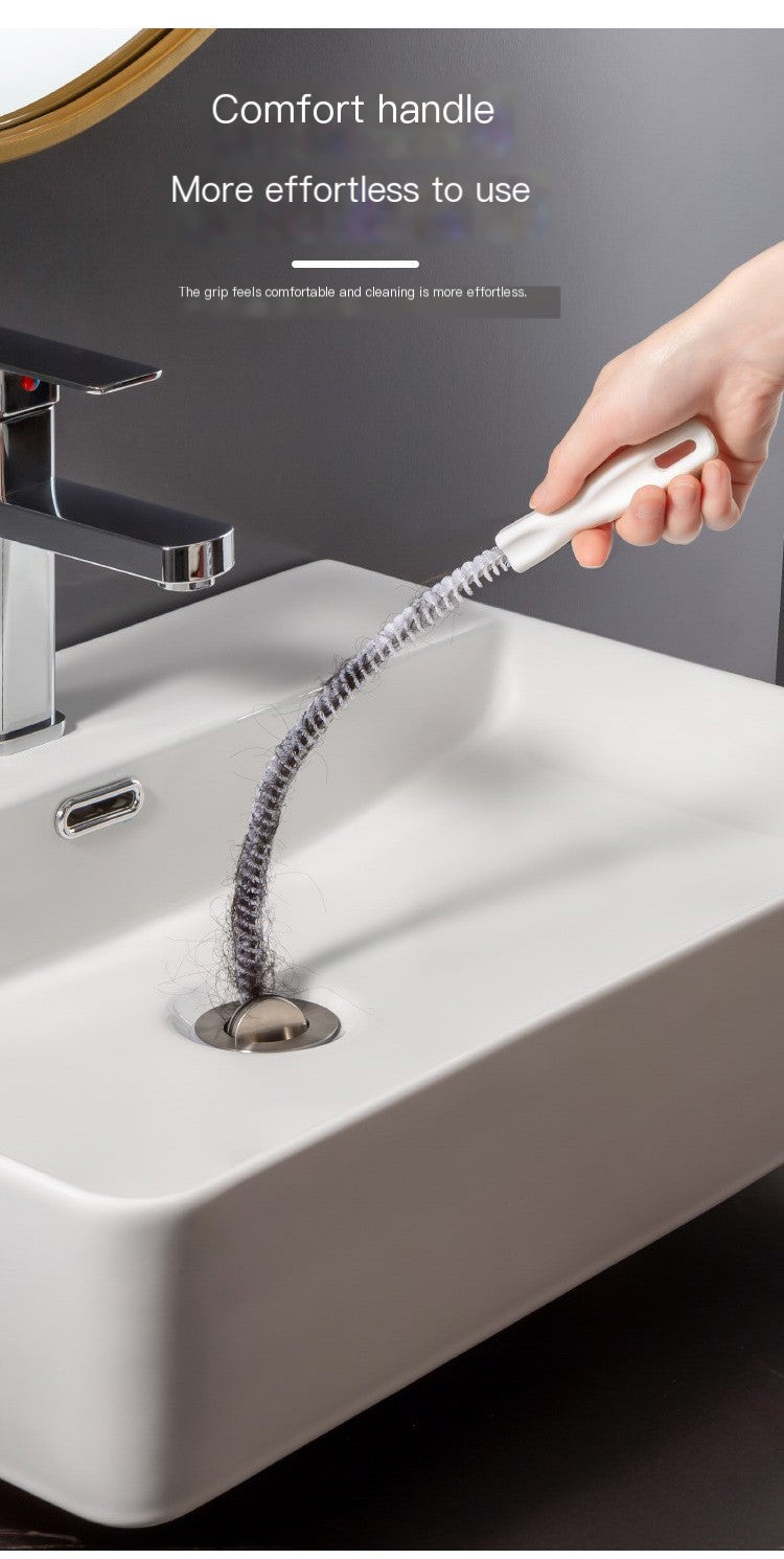 Drain Hair Cleaner Tool – Flexible Pipe Unclogger Brush for Sink & Shower Drains