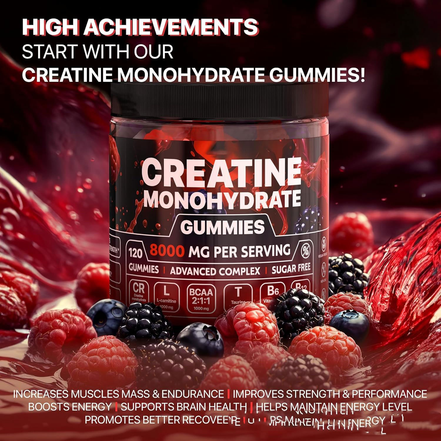 Muscle Boost Gummies – Creatine + Vitamin Energy Support Gummies for Active Lifestyle