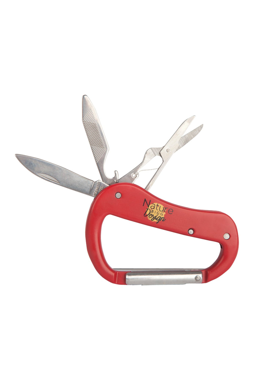 Multi-Tool Carabiner Pocket Tool – 4-in-1 Stainless Steel Camping Keychain Tool