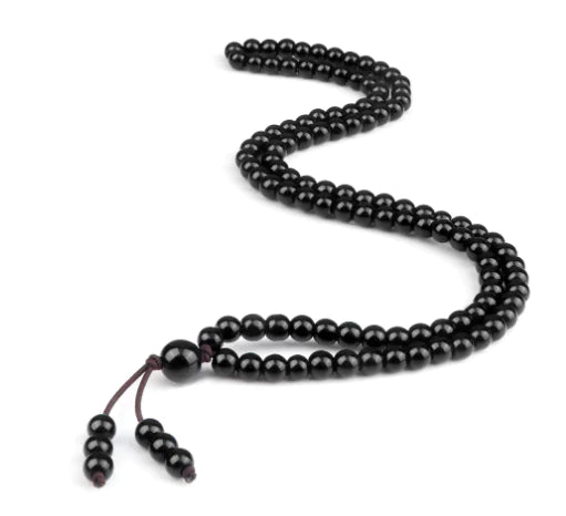 Men’s Natural Stone Beaded Necklace – 108 Mala Beads (Malachite Style)