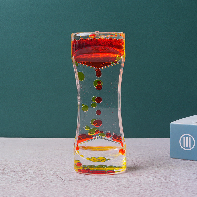 Dual Color Liquid Acrylic Hourglass Timer – Decorative Desk Sand Art Relaxation Timer