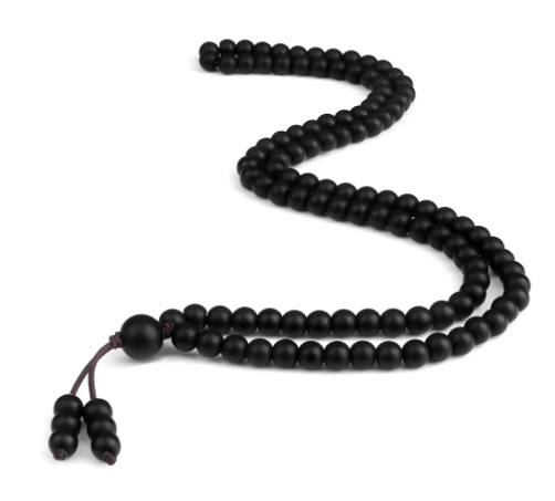 Men’s Natural Stone Beaded Necklace – 108 Mala Beads (Malachite Style)