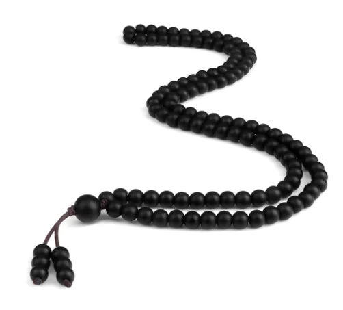 Men’s Natural Stone Beaded Necklace – 108 Mala Beads (Malachite Style)