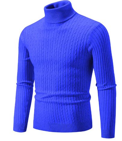 Men’s Turtleneck Knit Sweater – Slim Fit Warm Winter Pullover for Men