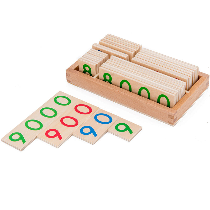 Montessori Wooden Number Cards 1–9999 – Educational Math Learning Cards for Kids