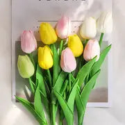 Artificial Tulip Flower Stems – 5PCS Faux Tulips for Home Decor, Vases & Gifts