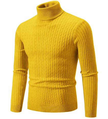 Men’s Turtleneck Knit Sweater – Slim Fit Warm Winter Pullover for Men