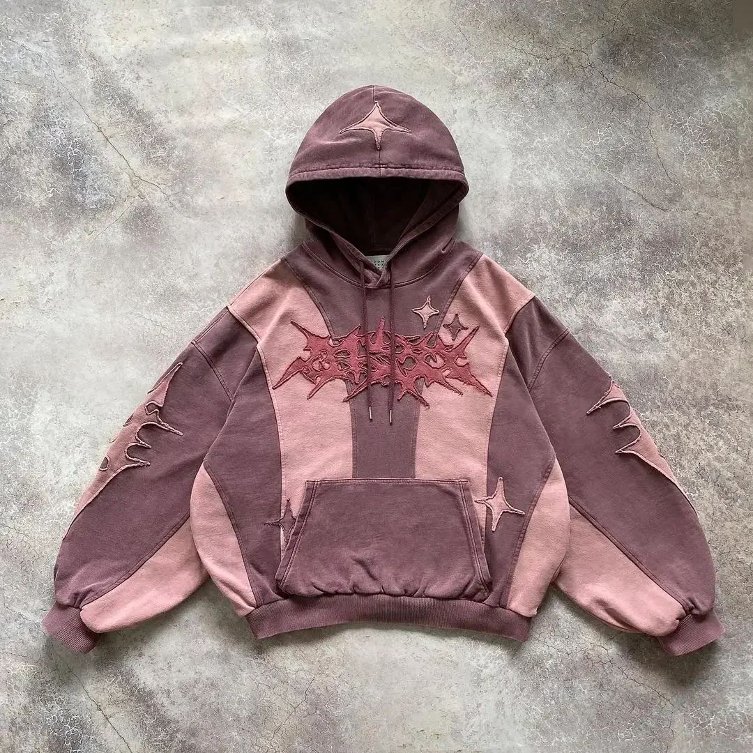 Y2K Grunge Oversized Hoodie for Women – Graphic Pullover Streetwear Sweatshirt