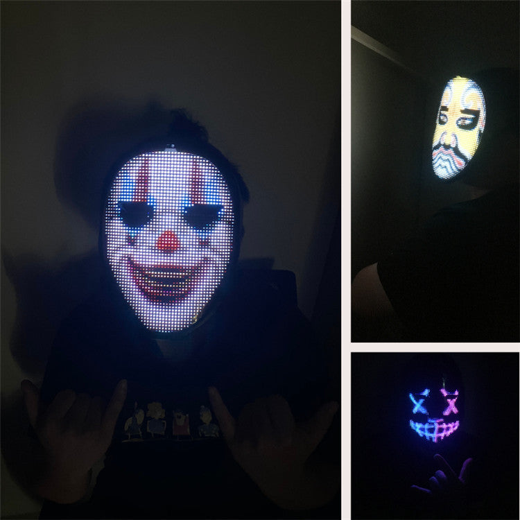 LED Face Changing Glow Mask – Light Up Costume Mask with Multiple Color Modes
