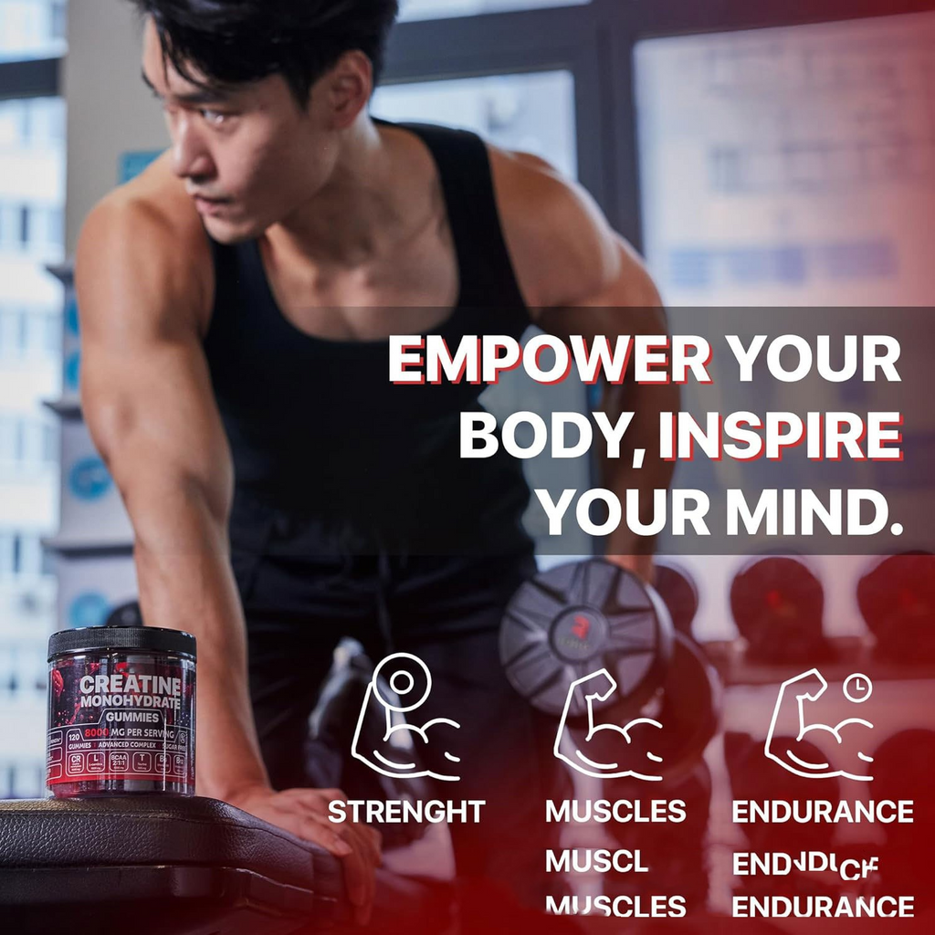 Muscle Boost Gummies – Creatine + Vitamin Energy Support Gummies for Active Lifestyle