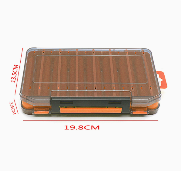 Dual-Sided Fishing Tackle Box – Compact Waterproof Lure Organizer with 14 Compartments