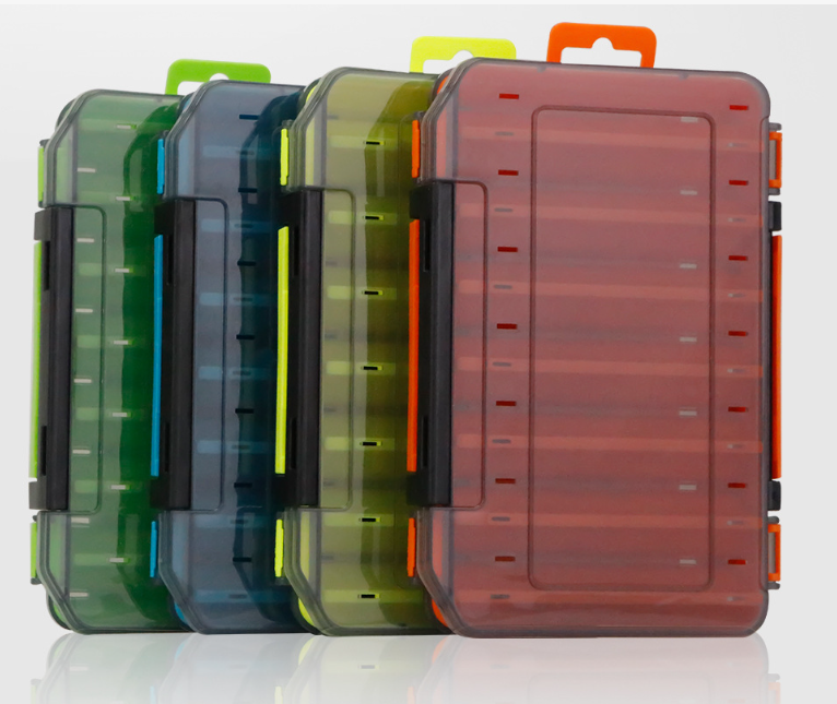 Dual-Sided Fishing Tackle Box – Compact Waterproof Lure Organizer with 14 Compartments