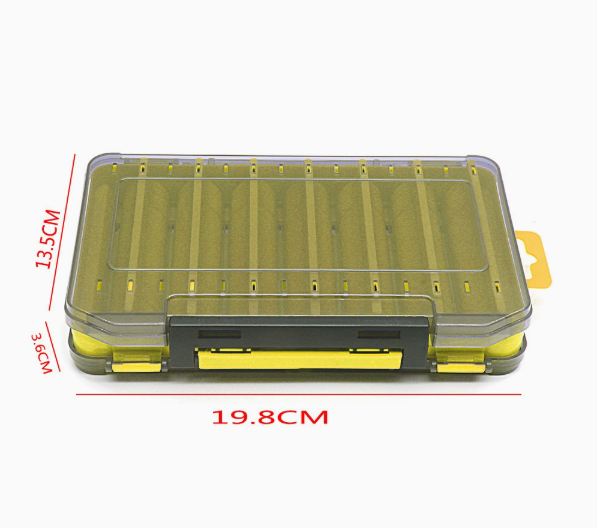 Dual-Sided Fishing Tackle Box – Compact Waterproof Lure Organizer with 14 Compartments