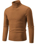 Men’s Turtleneck Knit Sweater – Slim Fit Warm Winter Pullover for Men