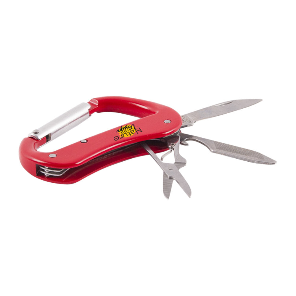 Multi-Tool Carabiner Pocket Tool – 4-in-1 Stainless Steel Camping Keychain Tool