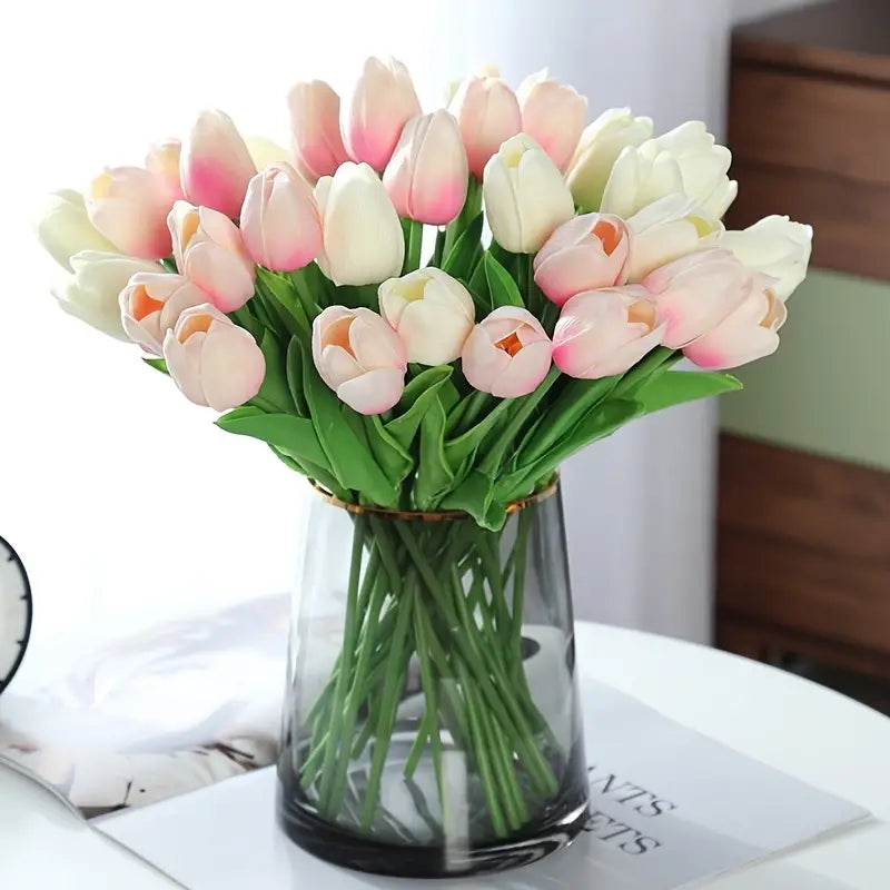 Artificial Tulip Flower Stems – 5PCS Faux Tulips for Home Decor, Vases & Gifts