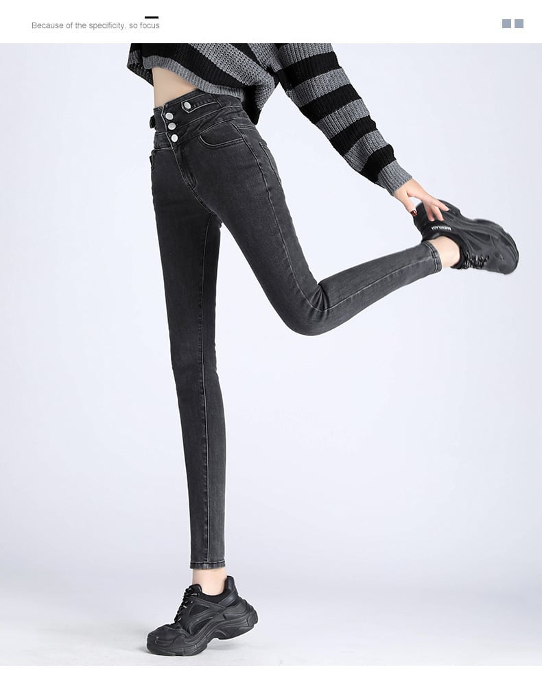 High-Waisted Skinny Pants – Spring Stretch Slim Fit Pencil Trousers for Women