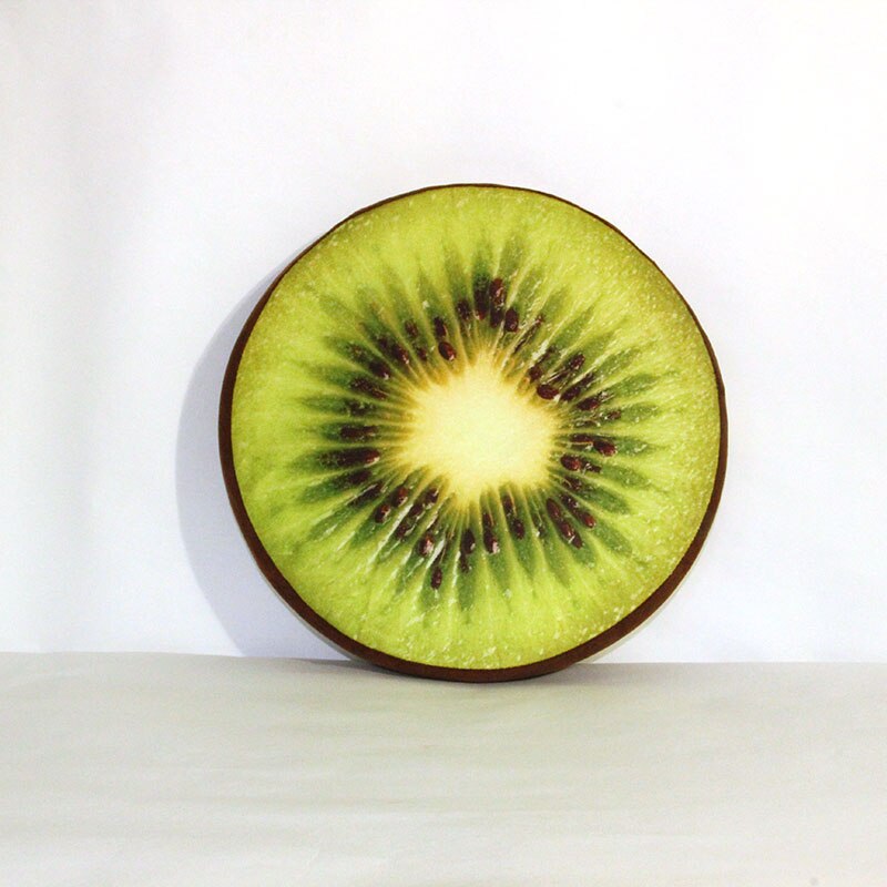 3D Fruit Plush Pillow – Soft Watermelon & Kiwi Decorative Cushion
