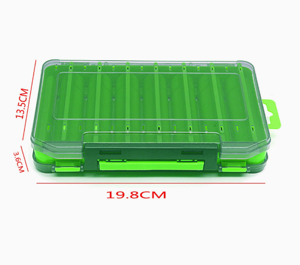 Dual-Sided Fishing Tackle Box – Compact Waterproof Lure Organizer with 14 Compartments