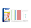 Body Wax Strips – At-Home Hair Removal Waxing Kit with Soothing Wipes (20 Strips + 10 Wipes)