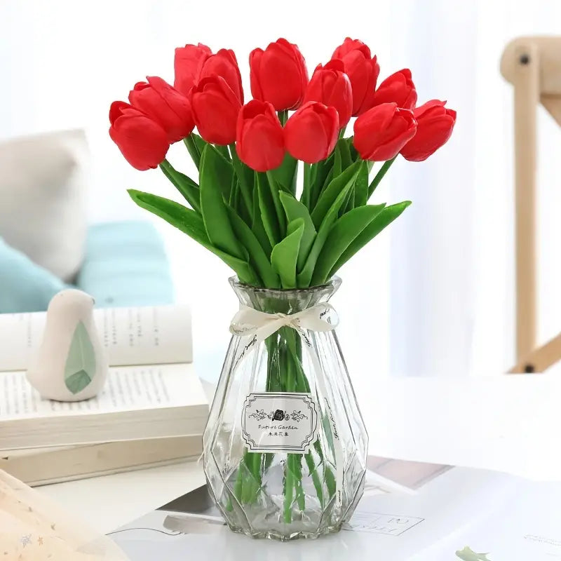 Artificial Tulip Flower Stems – 5PCS Faux Tulips for Home Decor, Vases & Gifts