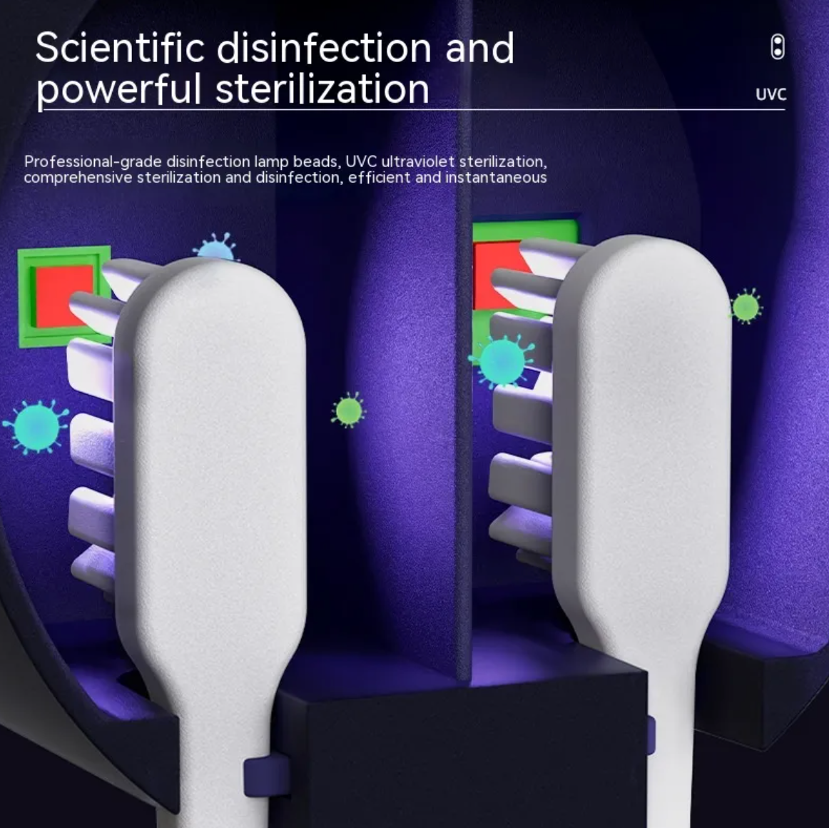 Portable UV Toothbrush Sanitizer – UV-C Toothbrush Cleaner & Holder for Bathroom Hygiene