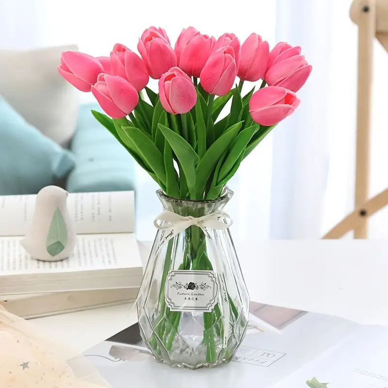 Artificial Tulip Flower Stems – 5PCS Faux Tulips for Home Decor, Vases & Gifts