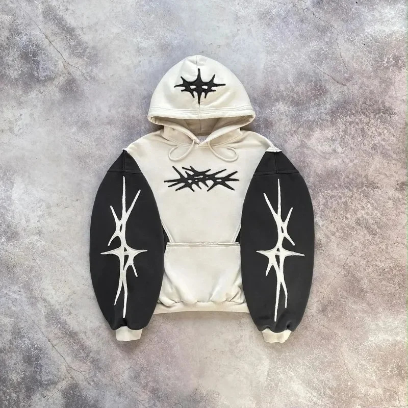 Y2K Grunge Oversized Hoodie for Women – Graphic Pullover Streetwear Sweatshirt