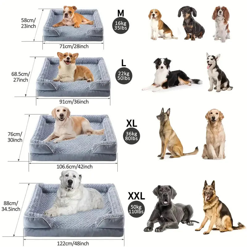 Waterproof Washable Dog Bed – Removable Cover Orthopedic Pet Bed for Dogs & Cats