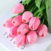 Artificial Tulip Flower Stems – 5PCS Faux Tulips for Home Decor, Vases & Gifts
