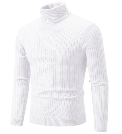 Men’s Turtleneck Knit Sweater – Slim Fit Warm Winter Pullover for Men