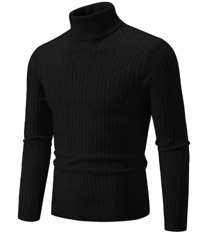 Men’s Turtleneck Knit Sweater – Slim Fit Warm Winter Pullover for Men