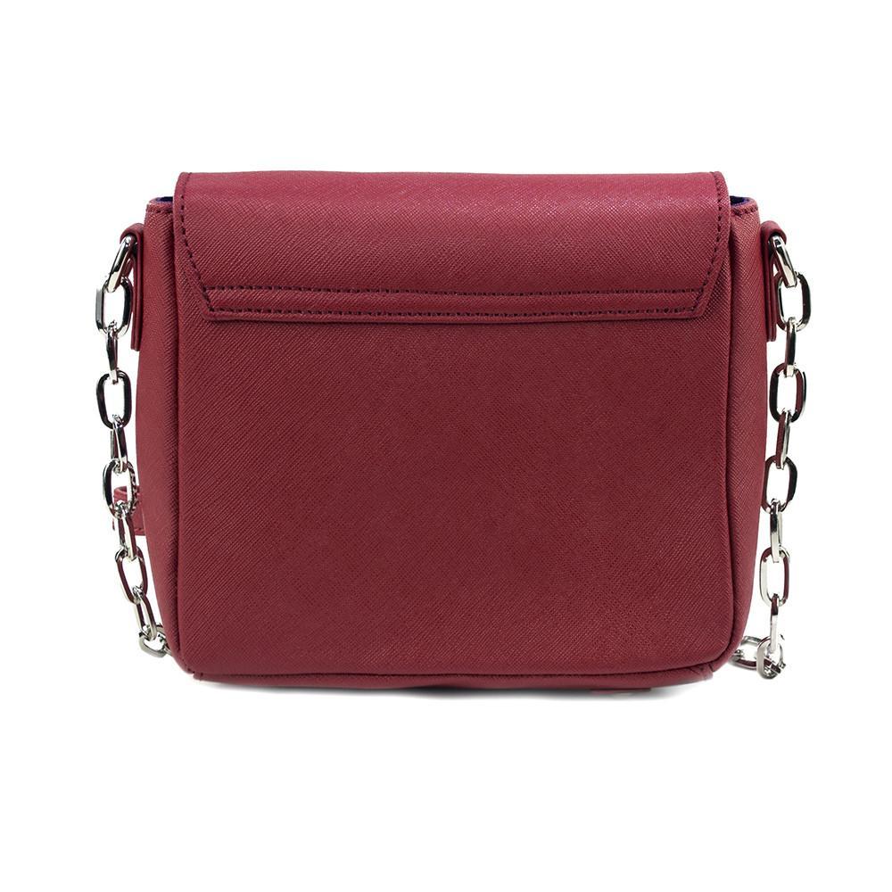 Tiny Leather Crossbody Bag – Mini Shoulder Handbag with Chain Strap (Cabernet)