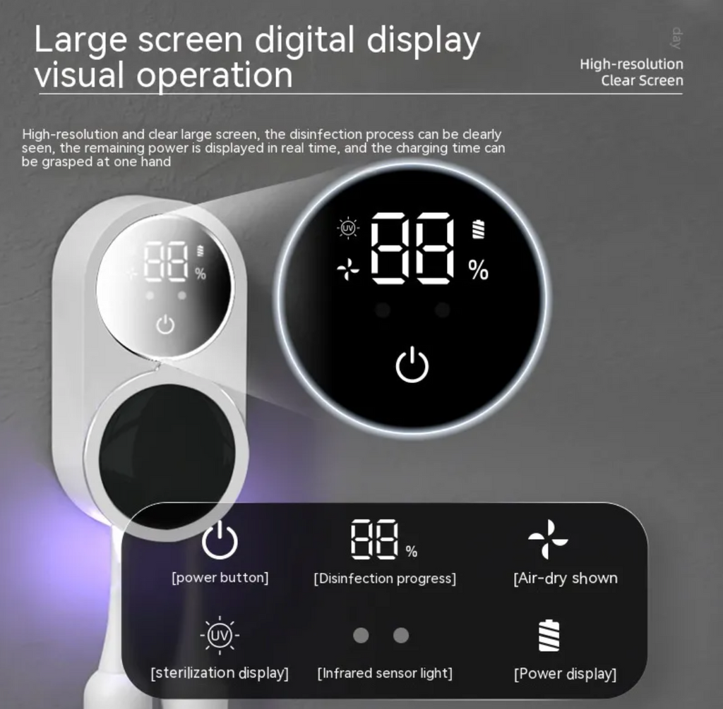Portable UV Toothbrush Sanitizer – UV-C Toothbrush Cleaner & Holder for Bathroom Hygiene