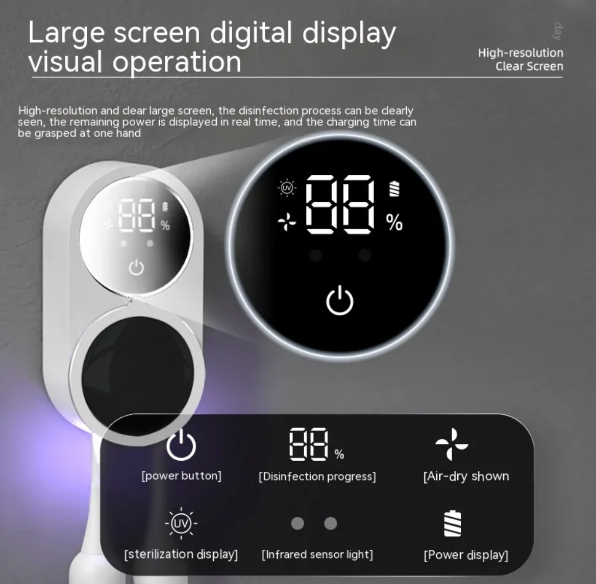 Portable UV Toothbrush Sanitizer – UV-C Toothbrush Cleaner & Holder for Bathroom Hygiene