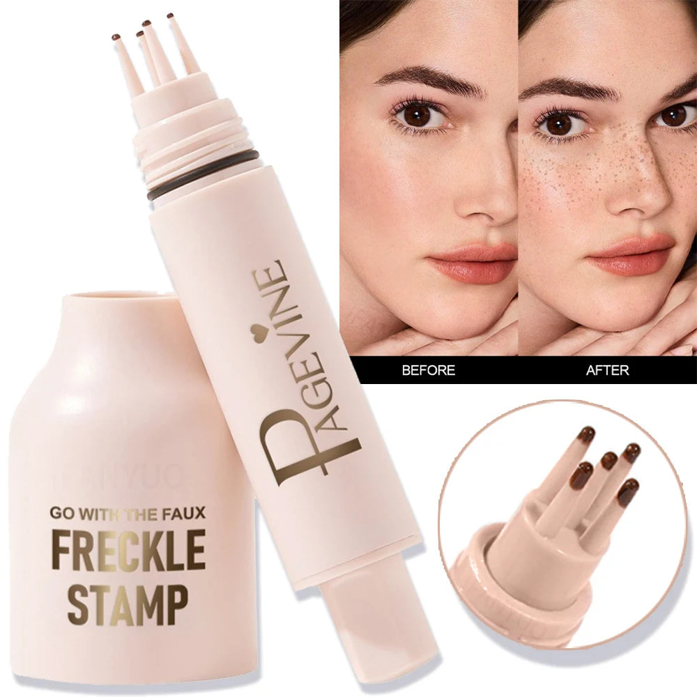 5-Point Freckle Stamp Pen – Waterproof Natural Freckle Makeup Pen for Realistic Freckles & Beauty Mark