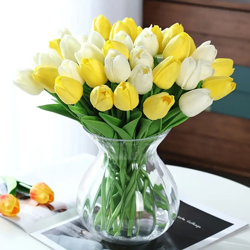 Artificial Tulip Flower Stems – 5PCS Faux Tulips for Home Decor, Vases & Gifts