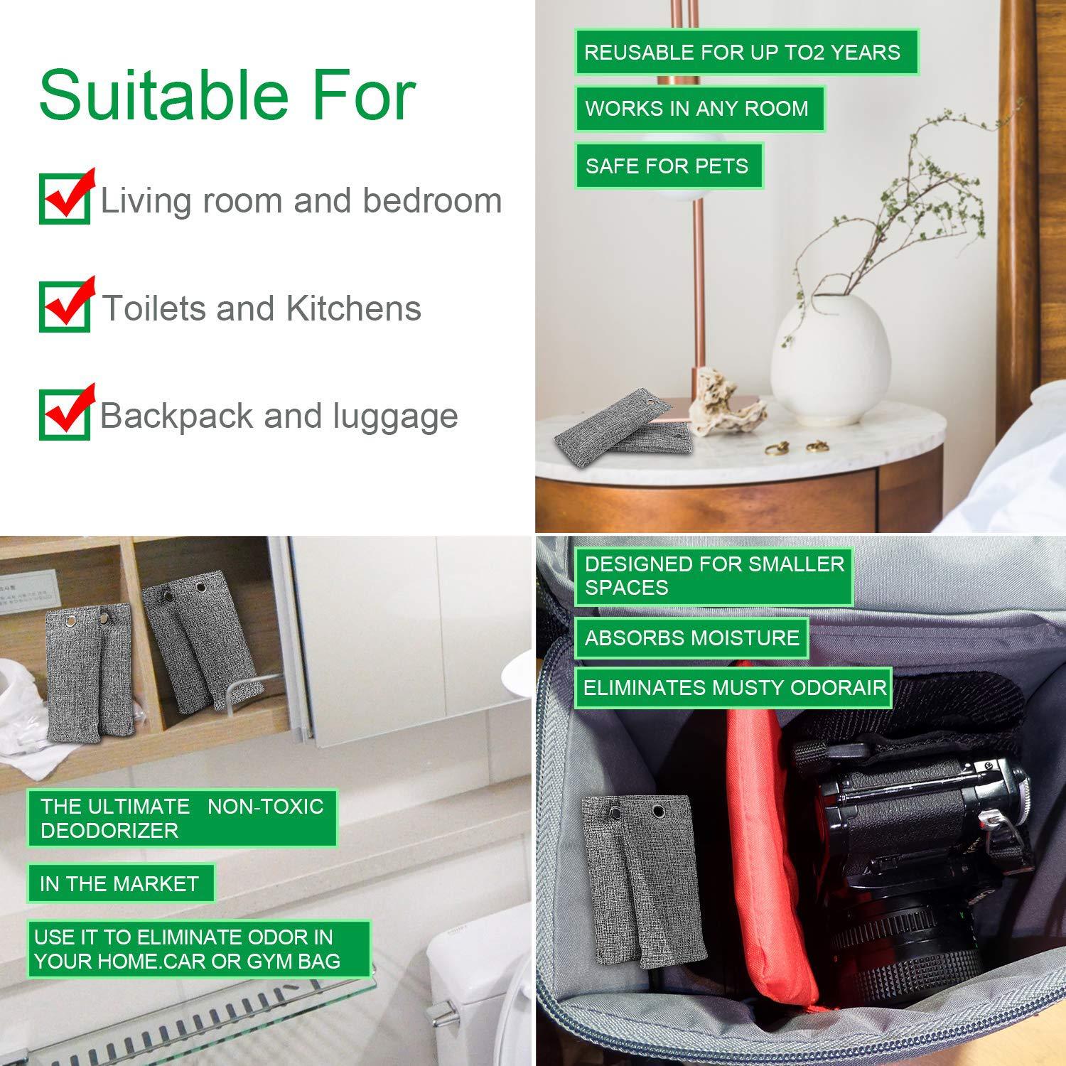 Bamboo Charcoal Air Purifier Bags – Natural Odor Absorber & Dehumidifier for Home, Car & Closet