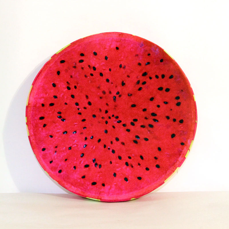 3D Fruit Plush Pillow – Soft Watermelon & Kiwi Decorative Cushion