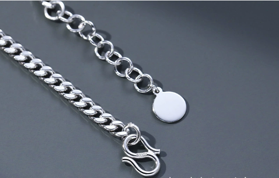 Vintage Thai Silver Bracelet for Men – Adjustable Fashion Chain Wrist Jewelry