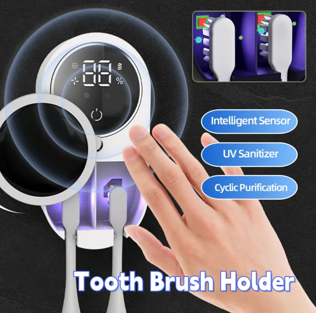 Portable UV Toothbrush Sanitizer – UV-C Toothbrush Cleaner & Holder for Bathroom Hygiene