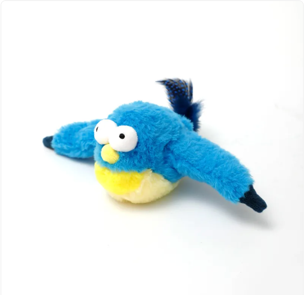 Interactive Plush Pet Toy – Moving & Sound-Activated Jumping Fish / Flapping Bird Toy