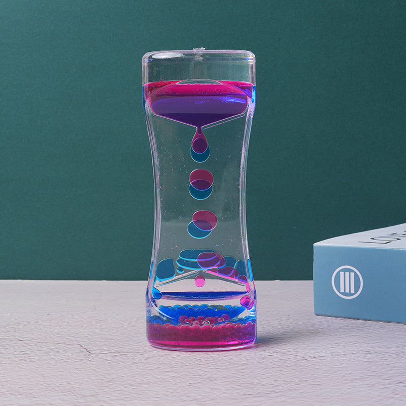 Dual Color Liquid Acrylic Hourglass Timer – Decorative Desk Sand Art Relaxation Timer