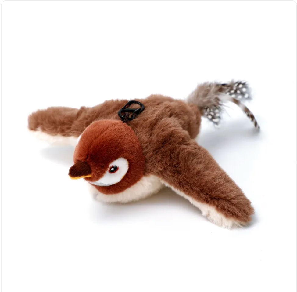 Interactive Plush Pet Toy – Moving & Sound-Activated Jumping Fish / Flapping Bird Toy