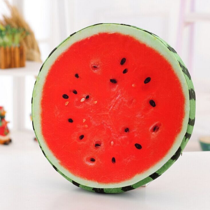 3D Fruit Plush Pillow – Soft Watermelon & Kiwi Decorative Cushion