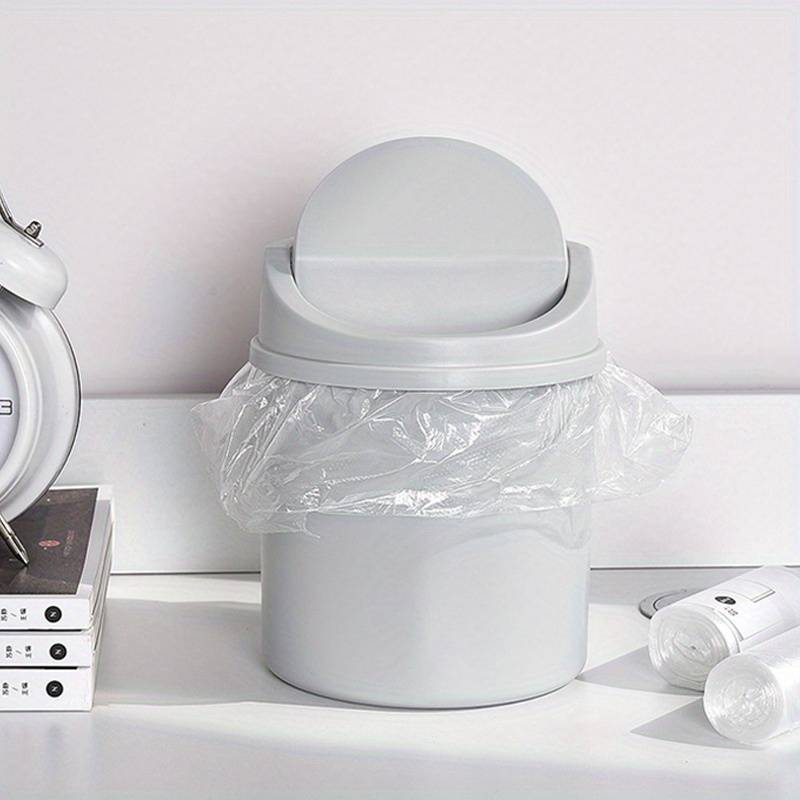 Mini Desktop Trash Can with Lid – Compact Plastic Tabletop Waste Bin for Home & Office