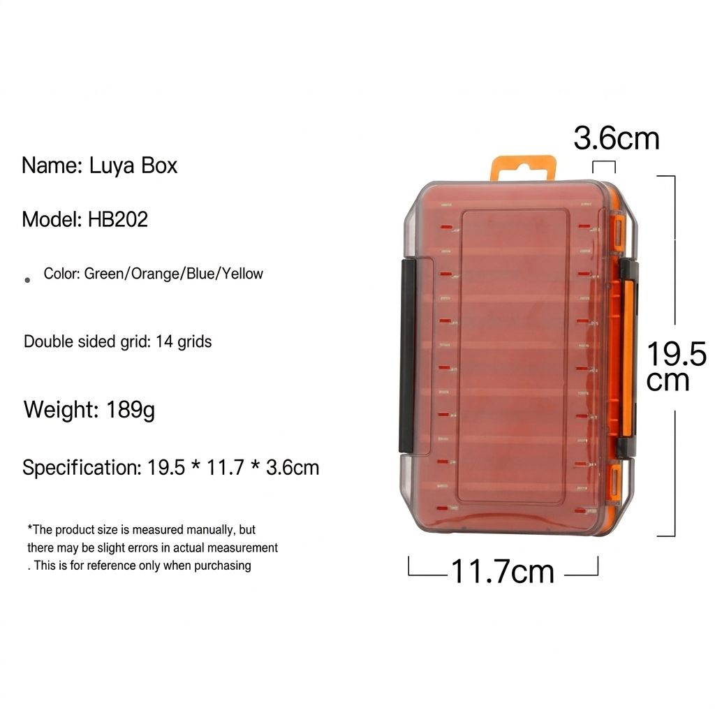 Dual-Sided Fishing Tackle Box – Compact Waterproof Lure Organizer with 14 Compartments