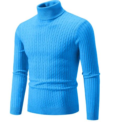 Men’s Turtleneck Knit Sweater – Slim Fit Warm Winter Pullover for Men